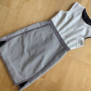 Cap-sleeved modern patterned tailored dress